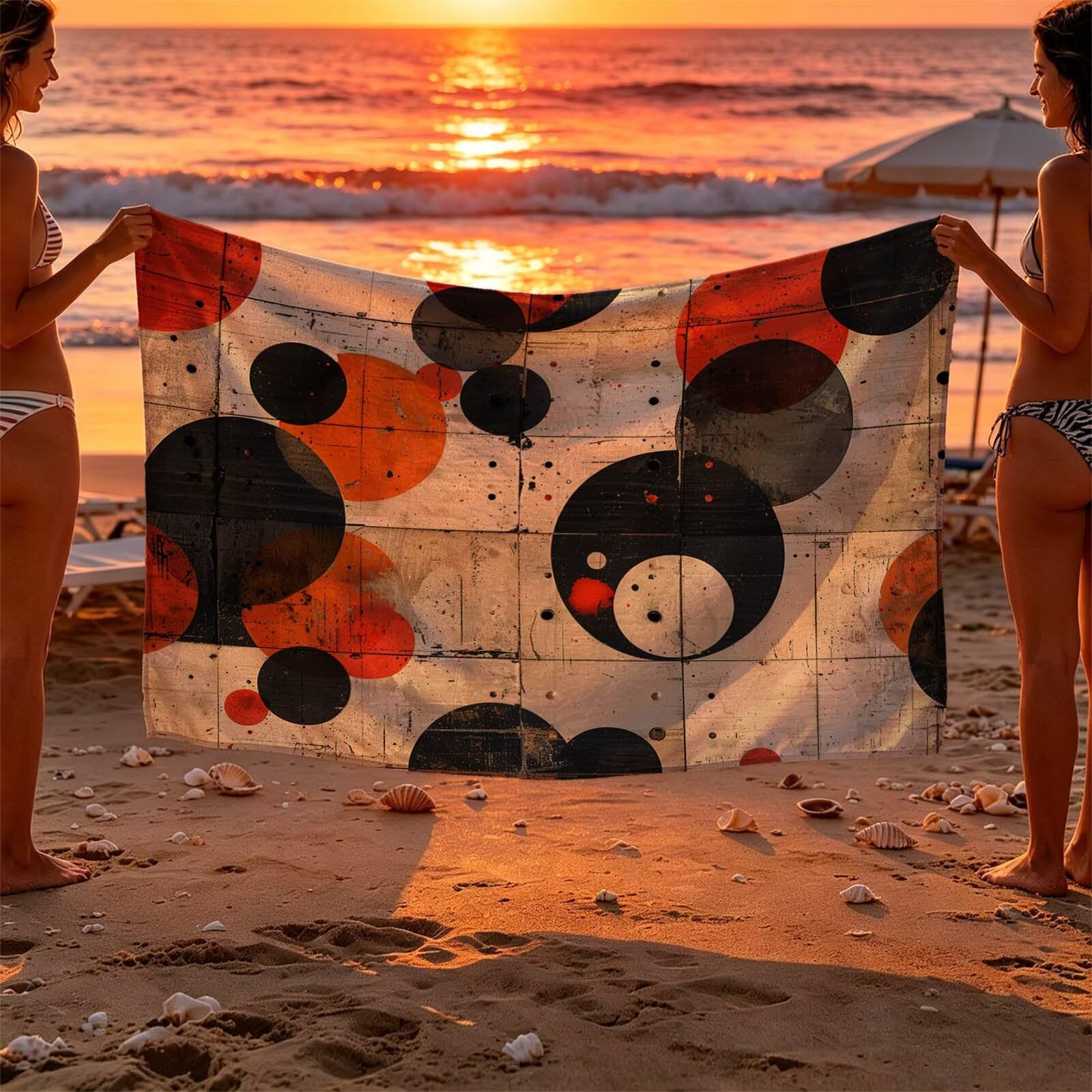 Redondo Toalla Playa 160x220 Resistente a la arena Secado rápido Ligero, Toalla Playa Grande 220 x 160cm Suave Cómodo como Gym Yoga Sauna Toallas Baño Grandes Exterior Travel Essentials Punto XTLS2555