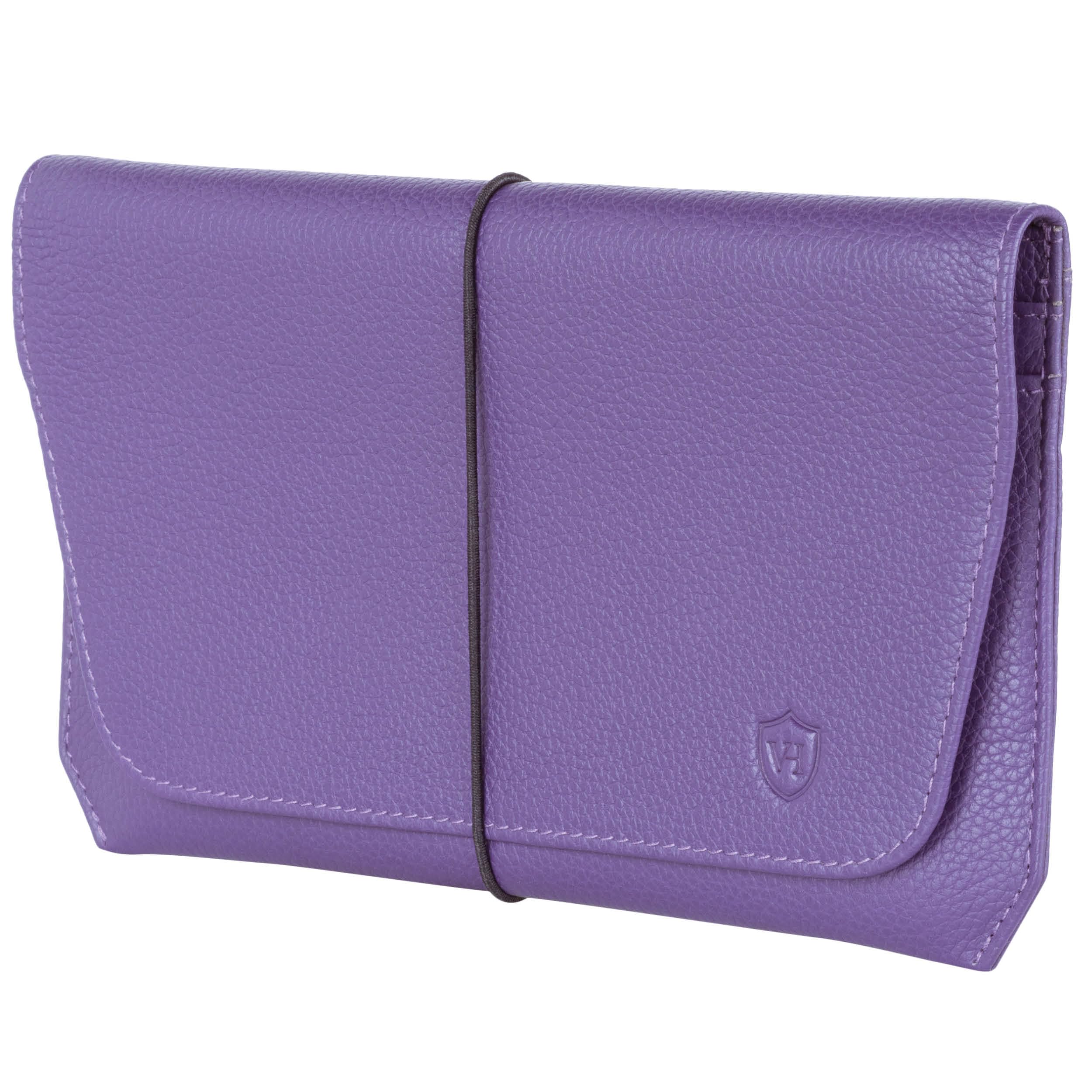 VON HEESEN Leder Reisepasshülle mit RFID-Schutz - Passport-Hülle aus echtem Leder - Reisepass-Organizer für stilbewusste Damen & Herren in Violet