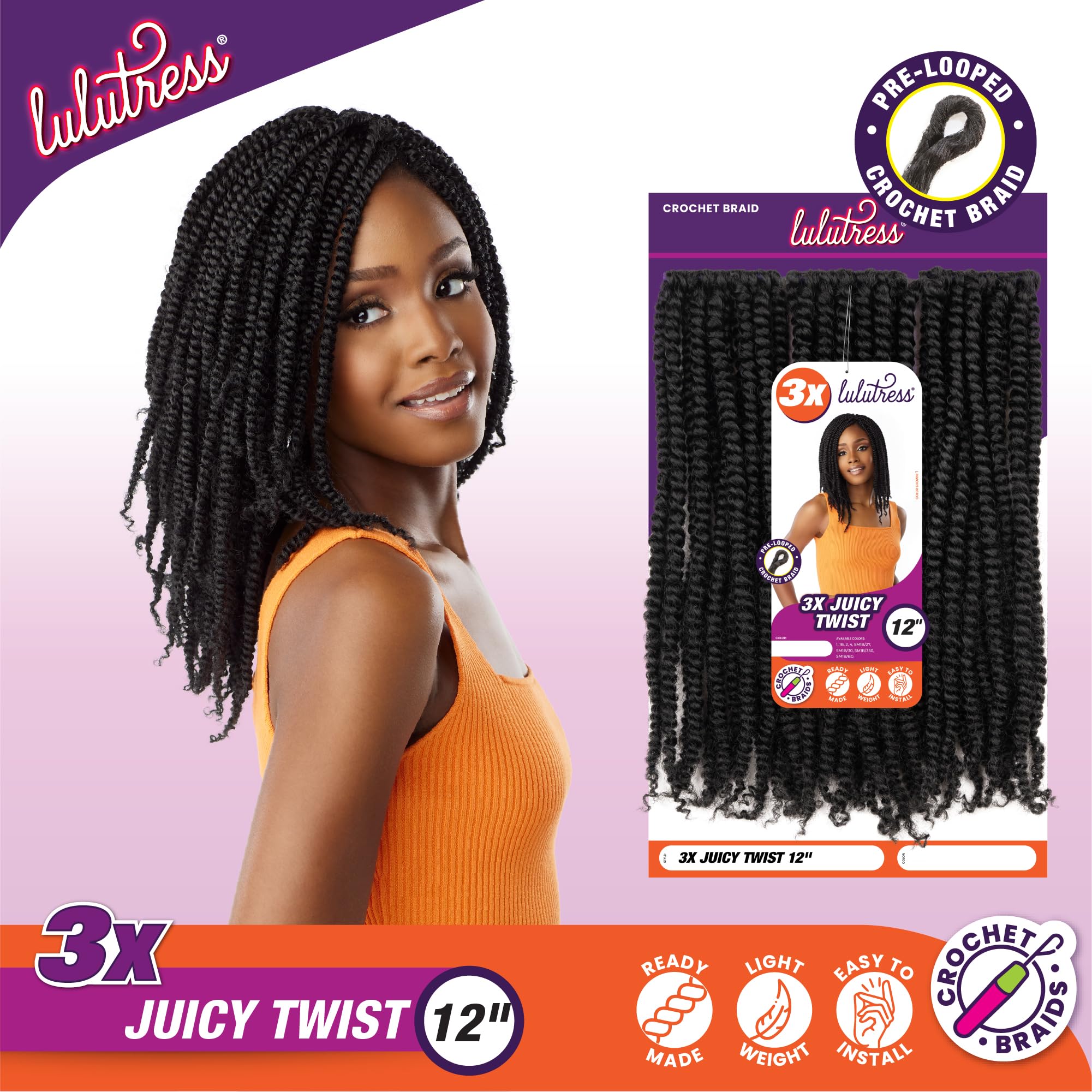 Amazon.com : Sensationnel Lulutress Crochet Braids-3X Juicy Twist