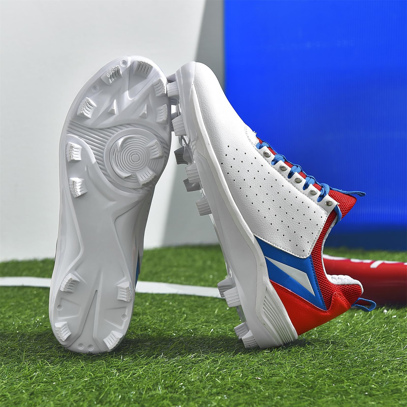 Herren Feldhockeyschuhe Gummisohle Atmungsaktive Baseballschuhe Ohne Spikes rutschfest Für Rasen Und Feld