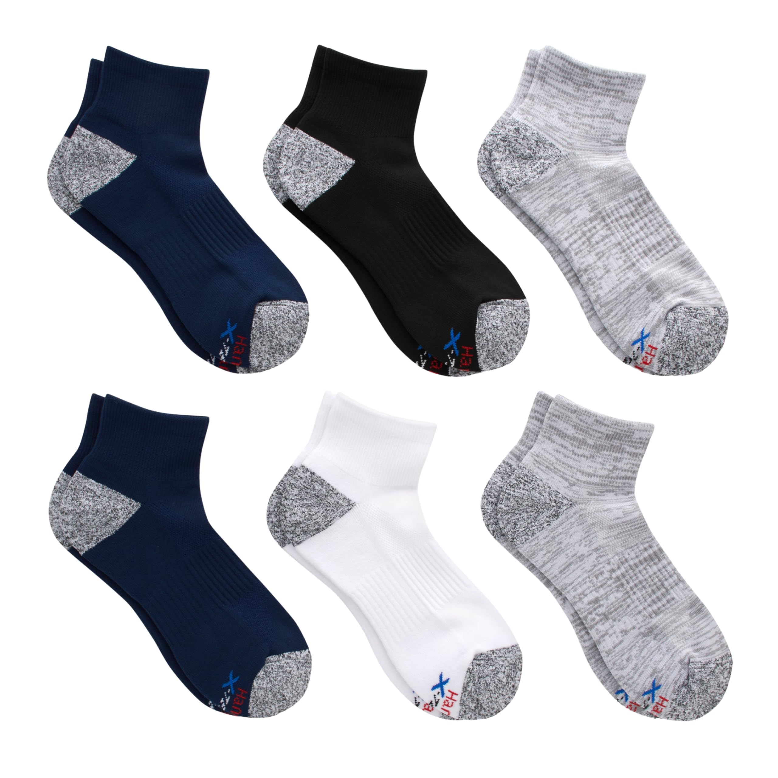 Hanes Mens Moves Performance Socks Moisture-wicking Ankle Low-cut Socks Breathable Mesh Panels 6-pack