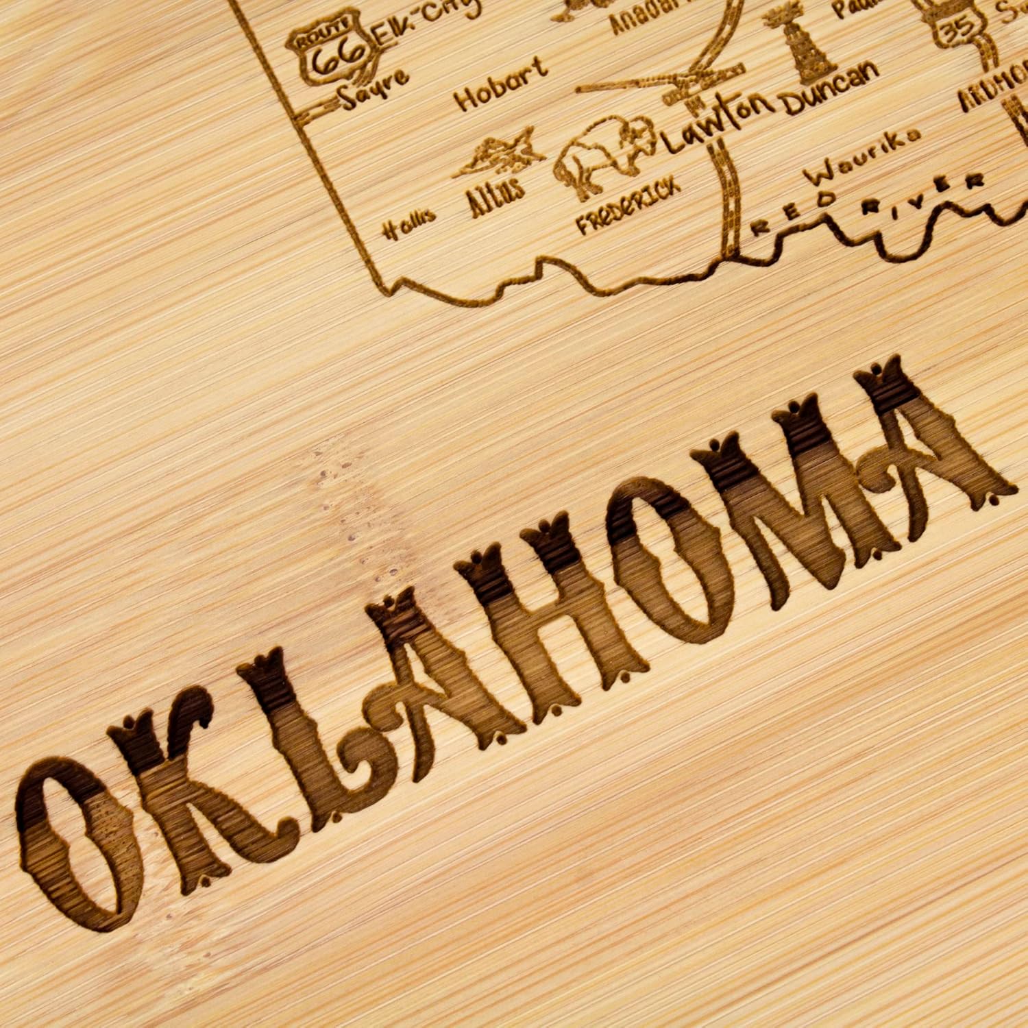 Totally Bamboo A Slice of Life Oklahoma State Serving and Cutting Board, 11" x 8.75" - Image 3