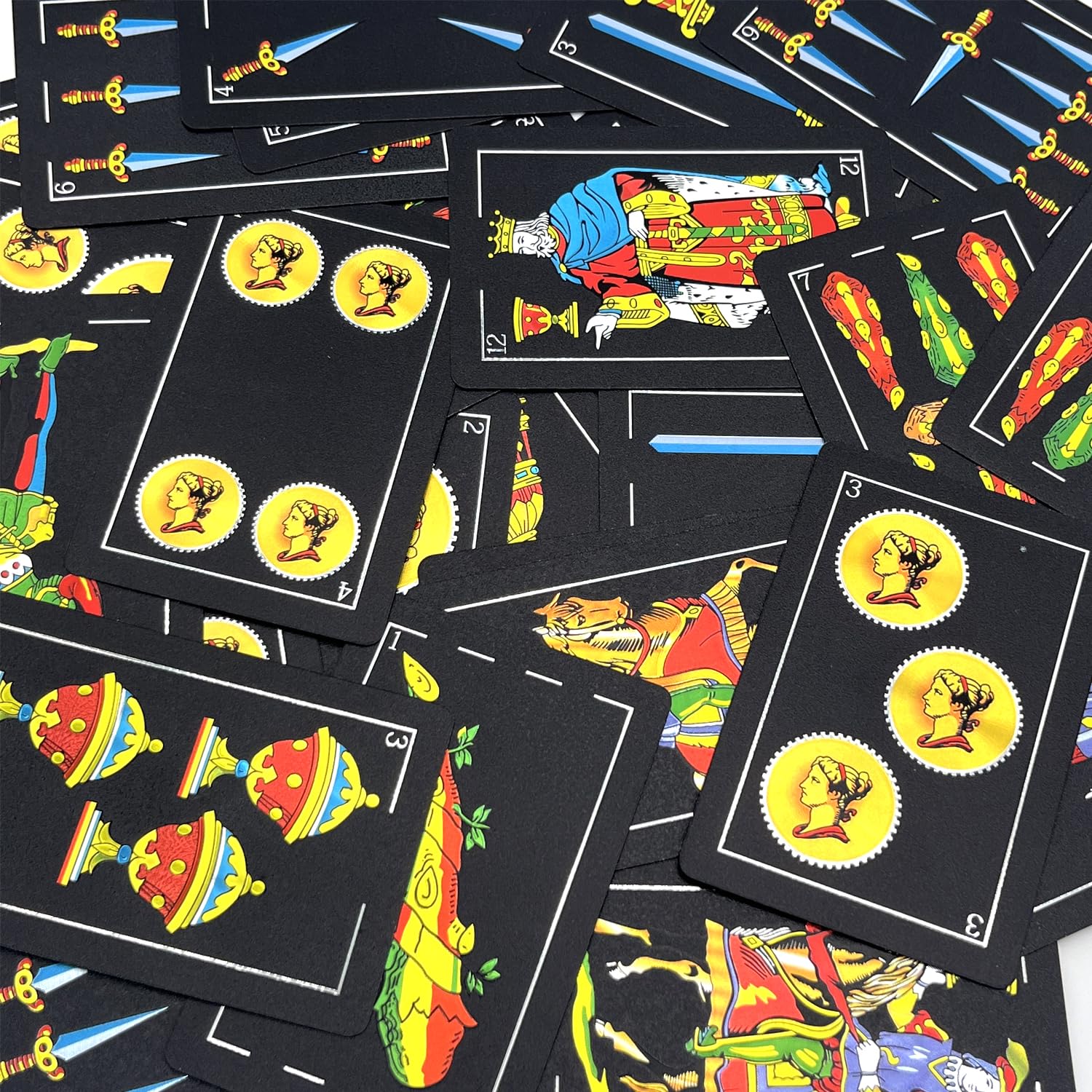 Naipes españoles, Cartas Originales, baraja de Briscas, Cartas mexicanas de Puerto Rico (Negro x 1)