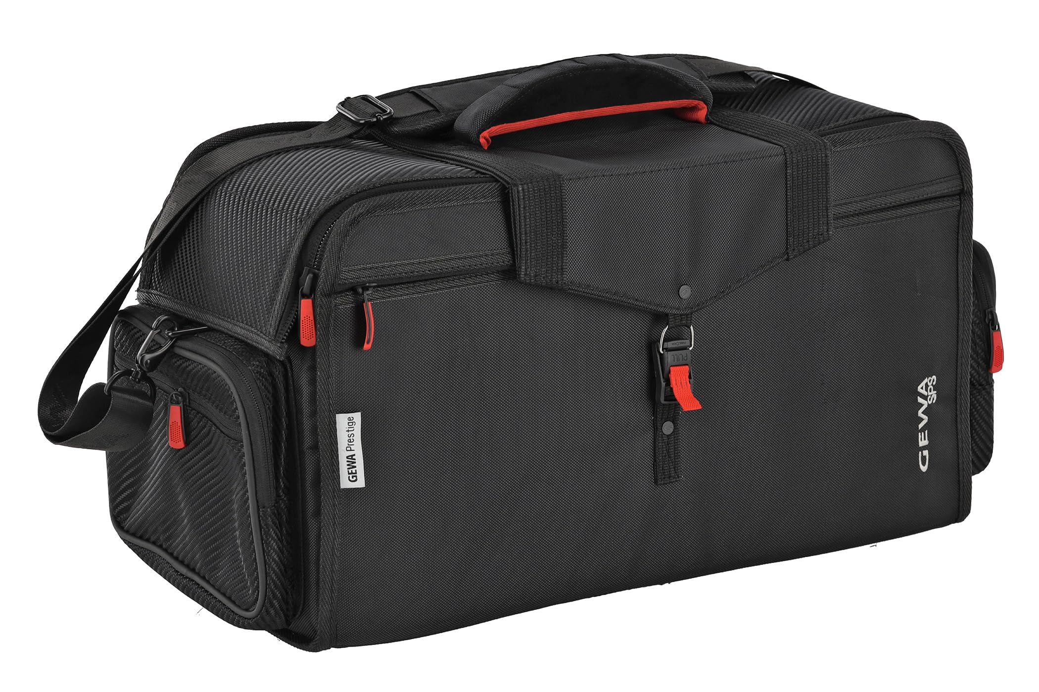 GEWA Prestige SPS Gig Bag for 3 Trumpets or 1 Trumpet and 1 Flugelhorn - Cordura 1680 Denier - 20 mm padding with fibreglass insert - Accessory pocket - Shoulder strap - Black