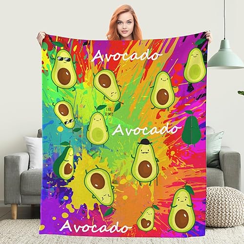Manta de aguacate anime, manta de franela suave y acogedora para sofá cama, manta de aguacate súper suave para todas las estaciones, adultos, niños,