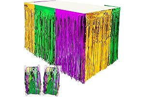 Enchanting Mardi Gras Fringe Table Skirt