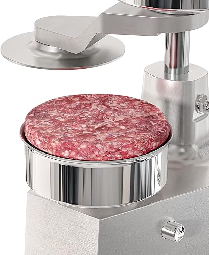Miniatura 3 de KoolMore Prensa de hamburguesas para hamburguesas de 4 pulgadas, máquina formadora manual de acero inoxidable para alimentos personales y