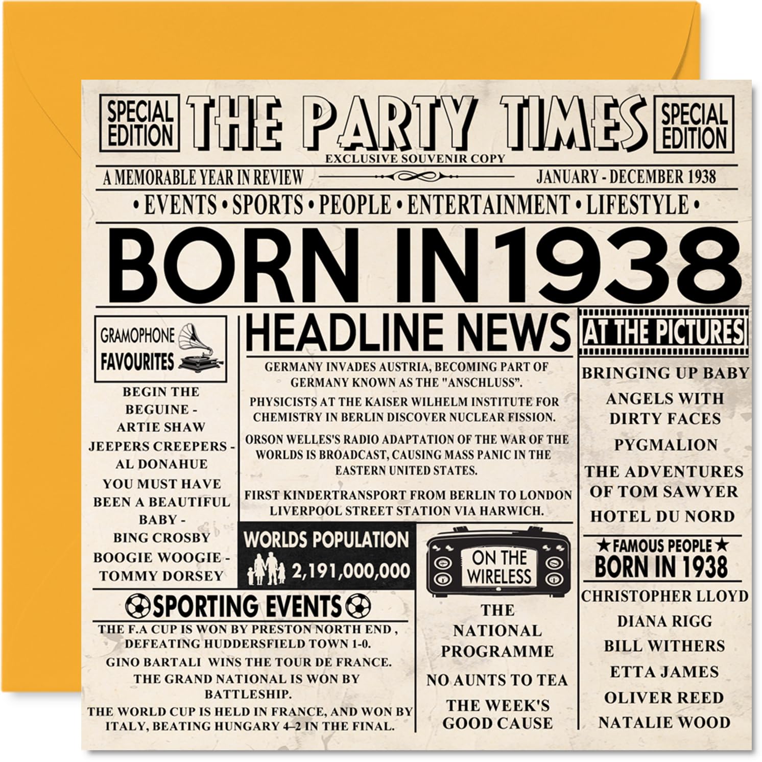 19th Birthday Cards for Men Women - Born In 2007 Newspaper - Happy 19 Birthday Card for Son Daughter Cousin Vintage Retro Back In 2007, 145mm Bday Greeting Cards — view 129