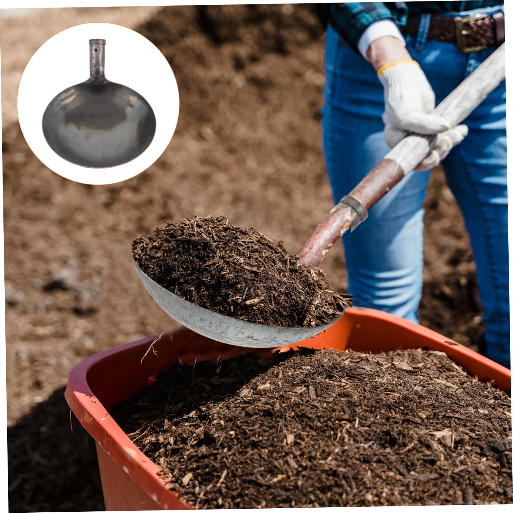 Metallschaufel zum Reinigen für Schlamm und Dung, Schwarz, Eisen