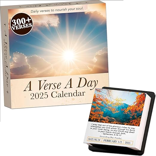 A Bible Verse A Day 2025 Calendar | 300+ Christian Verses from the NIV Bible to Inspire Your Daily Devotional, Positive Motivational Religious Daily Verses for Men & Women