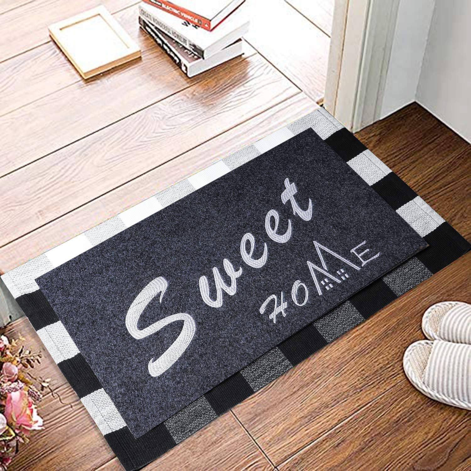 Shengrenhong Door Mat Set of 2 Doormat，23"x35" Natural Rubber