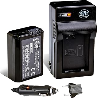 BM Premium NP-FW50 Battery and Charger for Sony A6100, A6400, DSC-RX10 IV, DSC-RX10 III, DSC-RX10 II, DSC-RX10, Alpha 7, Alpha 7R, a7, a7R, A7s, A7s II, a3000, a5000, a6000, a6300, a6500 Cameras…
