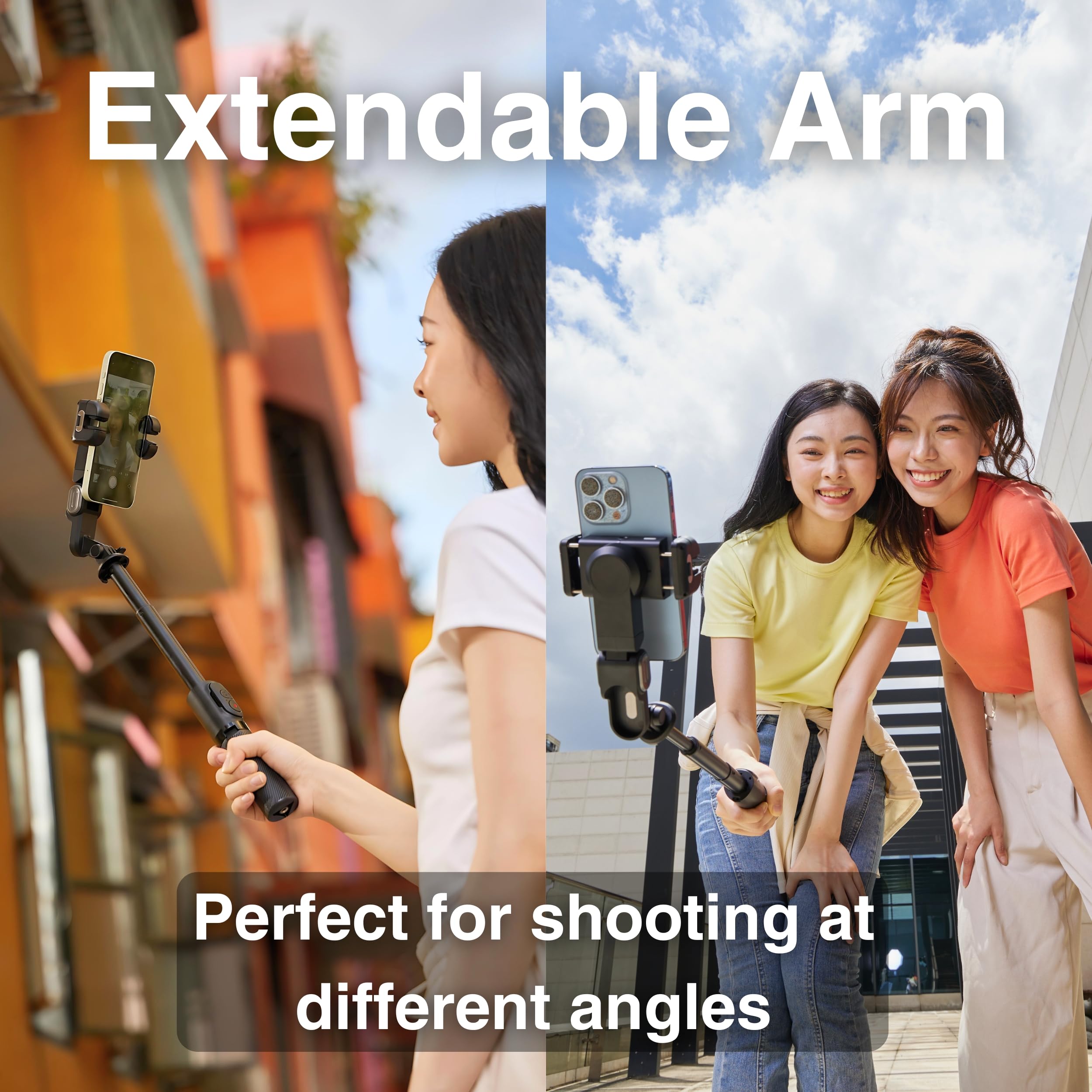 Aochuan Gimbal M2 Pro para smartphone, estabilizador de video, palo selfie y trípode, seguimiento corporal con IA, luz magnética, cardán portátil y plegable para iPhone Android para vlogging, YouTube,