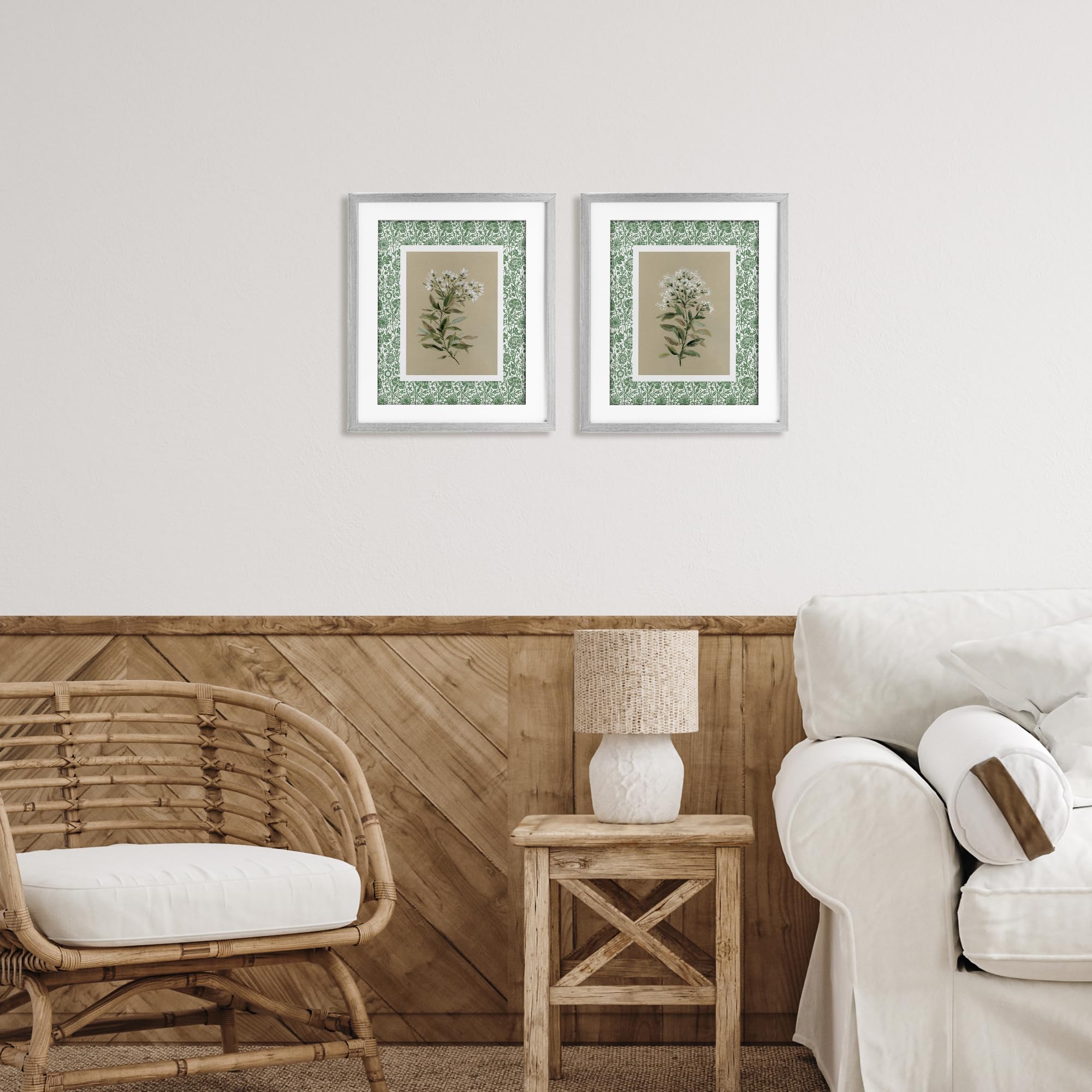 Botanical Patterned Florals, set di stampa con cornice, 43,2 x 53,3 cm
