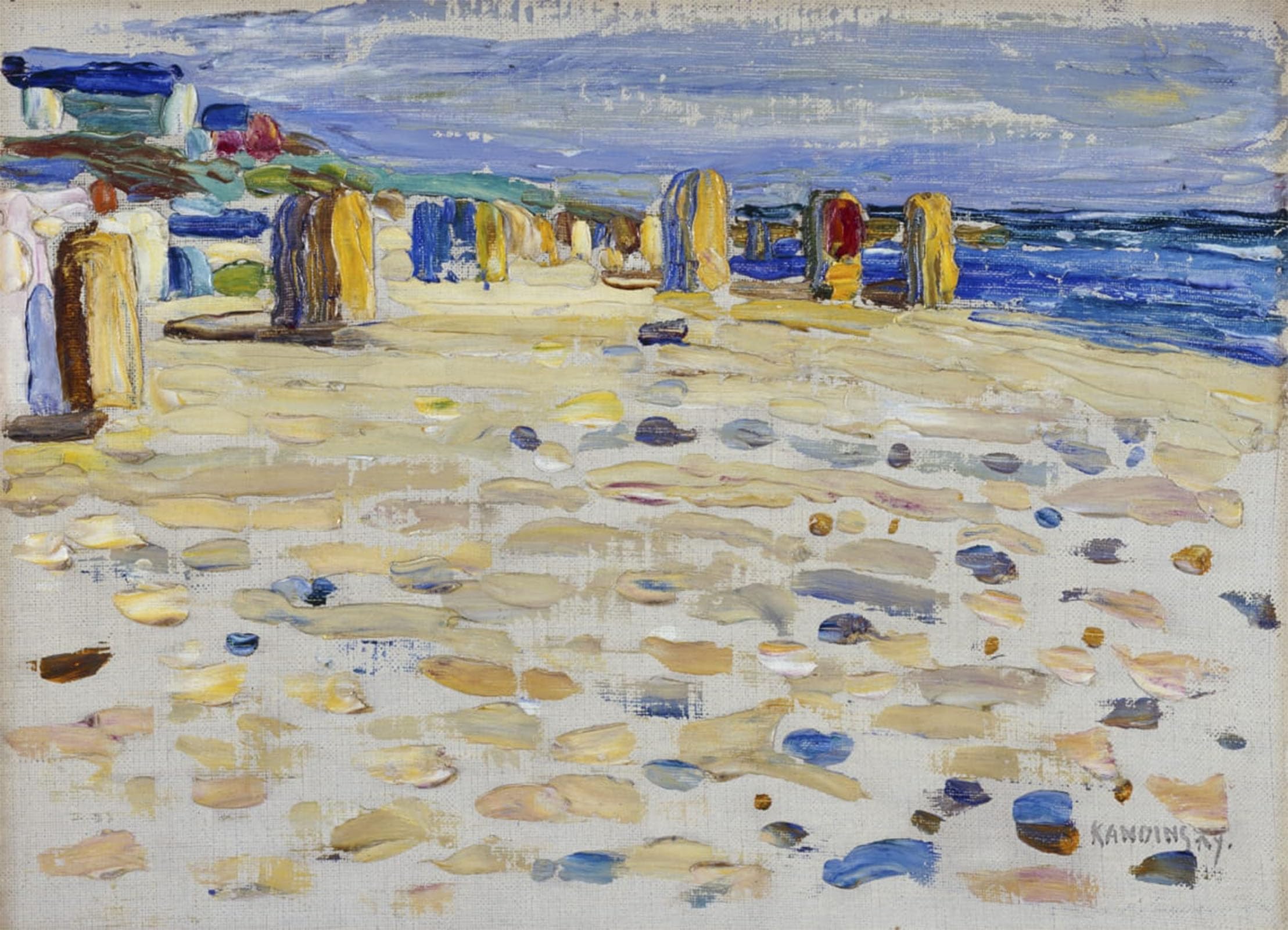 SERENDIPITP Retro Picture Poster Wall Art Pictures Painting Netherlands Beach chairs by Wassily Kandinsky Wall Art Canvas Print for Wall Decor 60x90cm