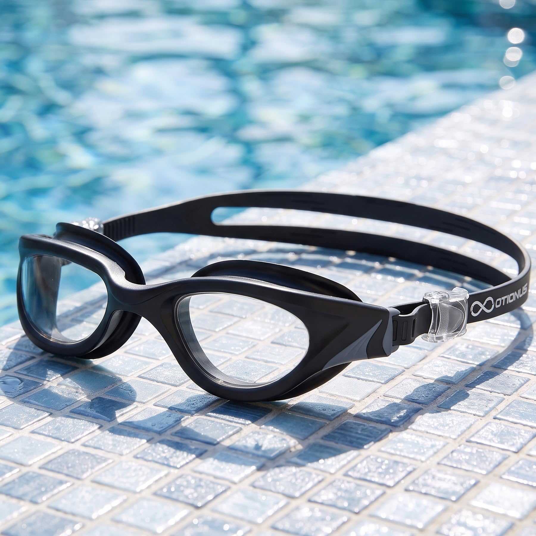 Lunettes de natation pour adultes - Anti-buée - Anti-UV - Sans fuite - Large vue - Vision claire - Unisexe - Unisexe - Verres transparents