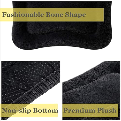 Miniatura 3 de Coohom Fulffy - Cama de felpa de lujo para perro, alfombrilla acolchada cómoda y antideslizante lavable para perros medianos, grandes y XL (XL,