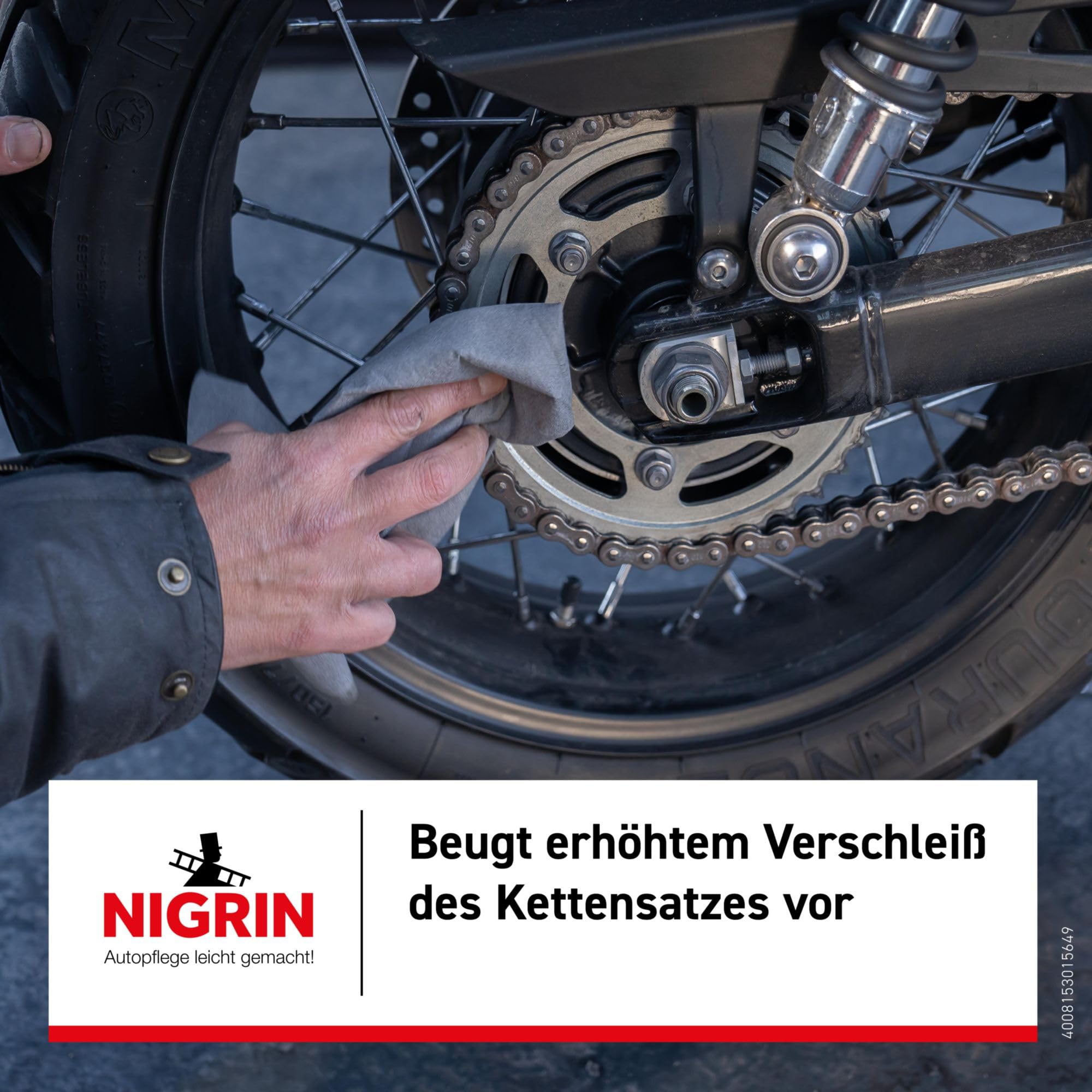 NIGRIN MOTO-BIKE - Detergente per catena per moto, adatto per catene O, Z e X, 500 ml