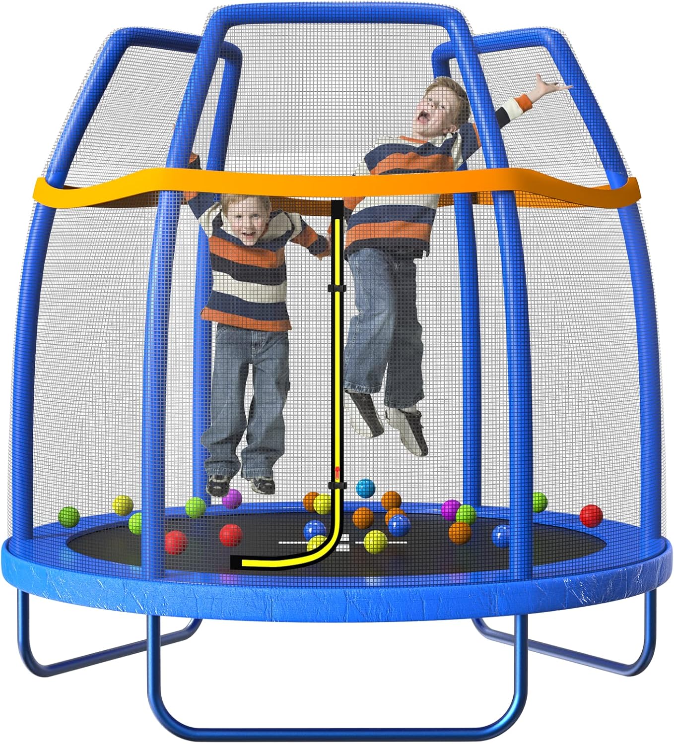 SKOK 7FT with Safety Enclosure Net, Outdoor Trampoline for