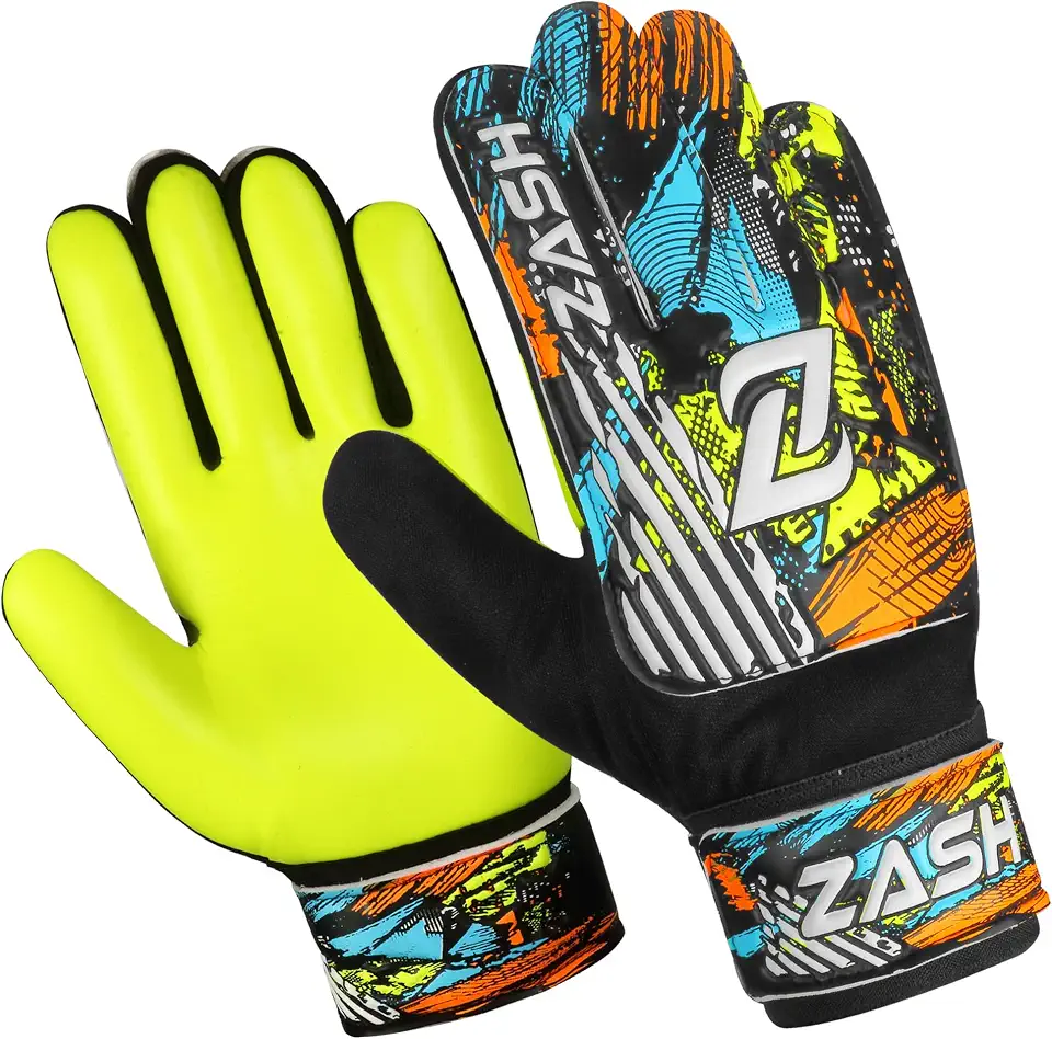 ZASH Soccer Goalie Gloves for Kids, Youth & Adult Football Goalkeeper Gloves Double Wrist Protection with 4-mm Latex Strong Grip Palm