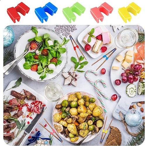 Miniatura 5 de 6 pares de palillos reutilizables, palillos de entrenamiento para adultos, conector de bisagras, palillos antideslizantes y portátiles para