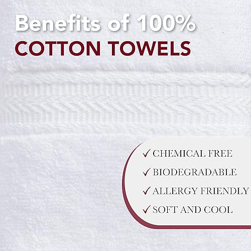 Miniatura 3 de Red Land Cotton Juego de toallas de baño, 100% algodón de lujo cultivado en Estados Unidos, para cuerpo, manos y cara, calidad prémium de hotel,