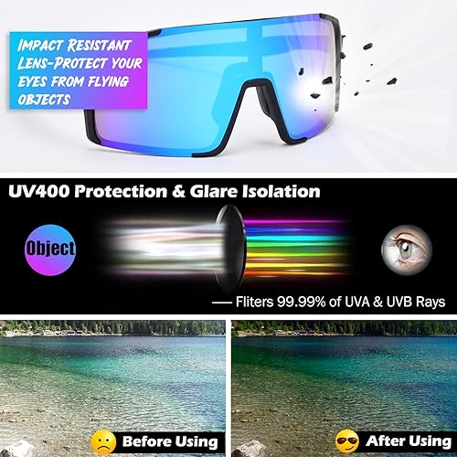 Miniatura 7 de Gafas de sol polarizadas de béisbol para jóvenes, TR90 con marco para niños y adolescentes, gafas de sol de sóftbol para correr y niños