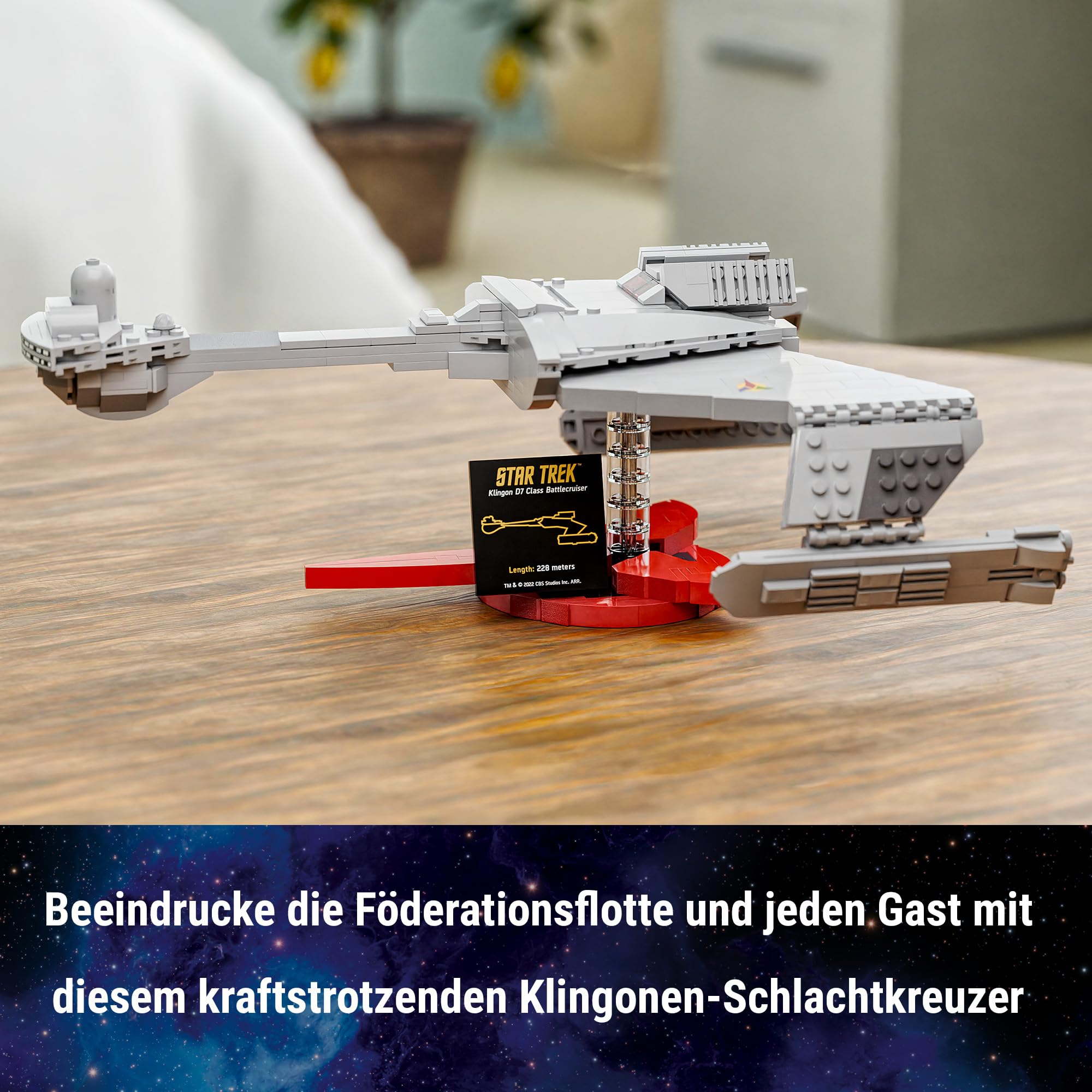 BlueBrixx – Star Trek Klingonischer D7-Klasse-Schlachtkreuzer – aus: Raumschiff Enterprise, The Original Series – Midsize-Bausatz mit 580 Klemmbausteinen – 100% kompatibel – ORIGINAL-Lizenz, 104571