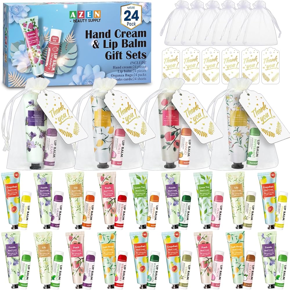 Amazon.com: AZEN 24 Sets Bulk Gifts, Hand Cream and Lip Balm Bulk Amazon.com: AZEN 24 Sets Bulk Gifts, Hand Cream and Lip Balm Bulk