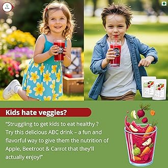 Prifo ABC Juice Powder | Apple Beetroot Carrot | No White Sugar, No Preservatives | Instant Natural Energy Drink | Immunity & Detox Booster | For Kids & Adults | 250g