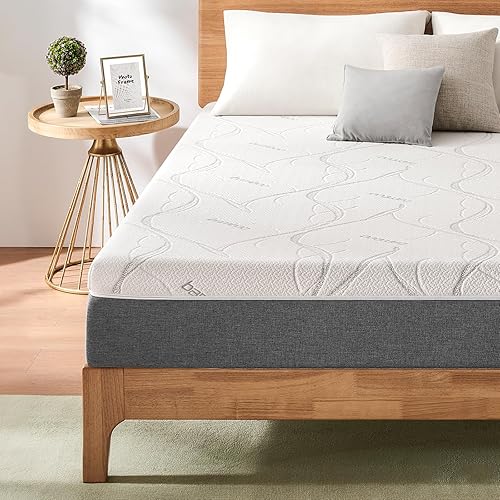 Colchón de espuma viscoelástica Queen de 12 pulgadas, colchón de fibra de bambú de espuma certificada CertiPUR-US en una caja, soporte firme medio