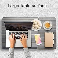 Vista 7 de SMTTW Bandeja de cama para computadora portátil, altura ajustable, escritorio para computadora portátil, mesa plegable para cama con portavasos