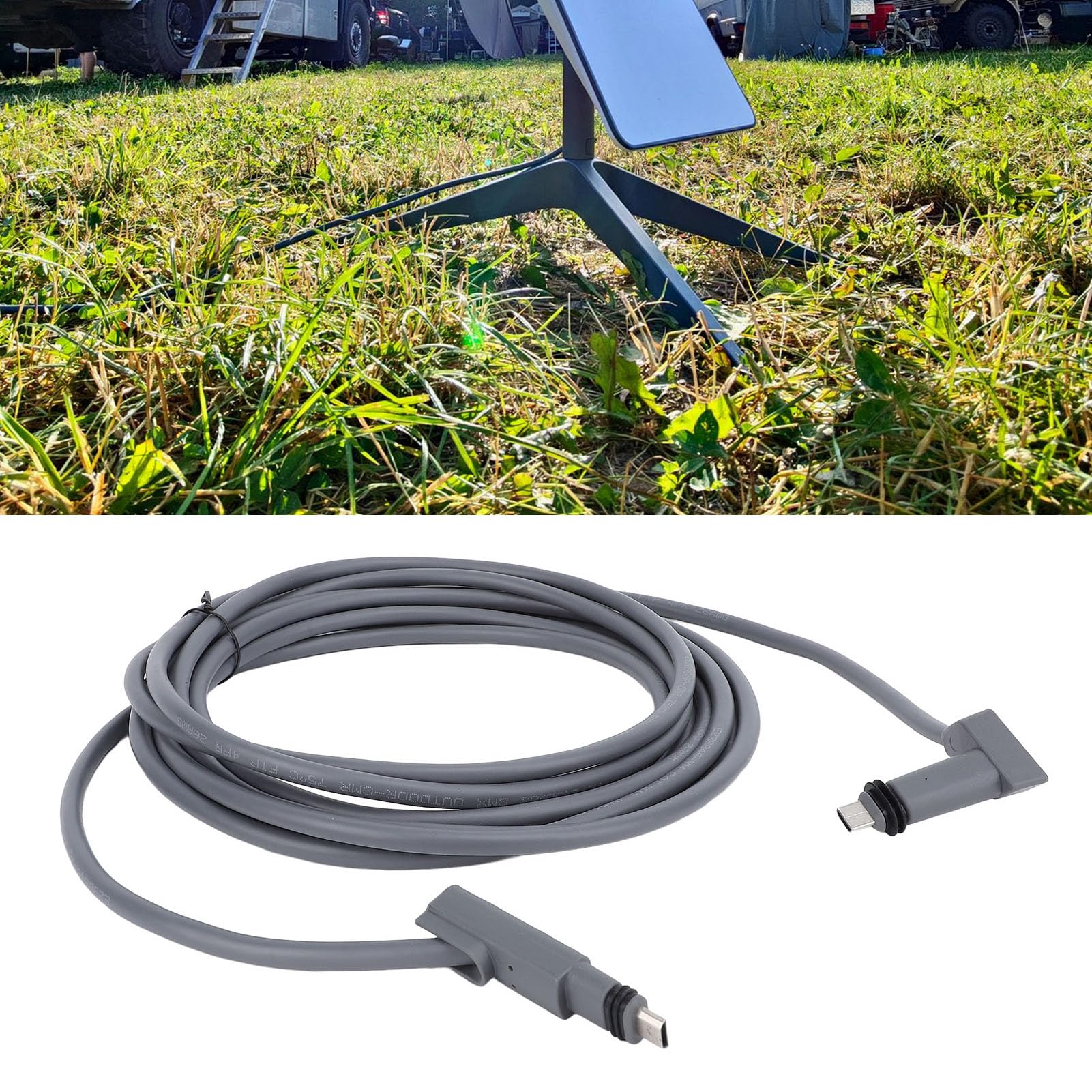 Extensión de cable satelital XTEVU, refuerzo de señal 26AWG, compatible con satélite rectangular V2, cable de red de 1200Mbps (10m)