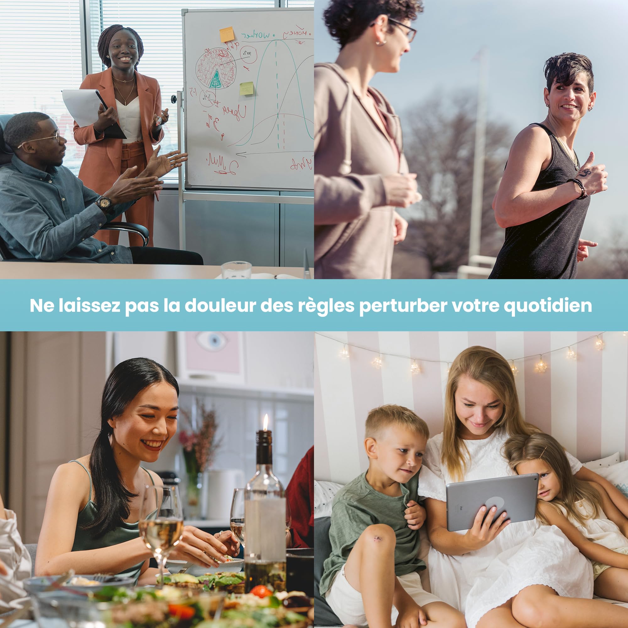 TensCare OVA 3 Soulagement des douleurs menstruelles par TENS et chaleur. Sûr, cliniquement prouvé, sans médicament. Traite aussi les douleurs lombaires. Design petit et discret