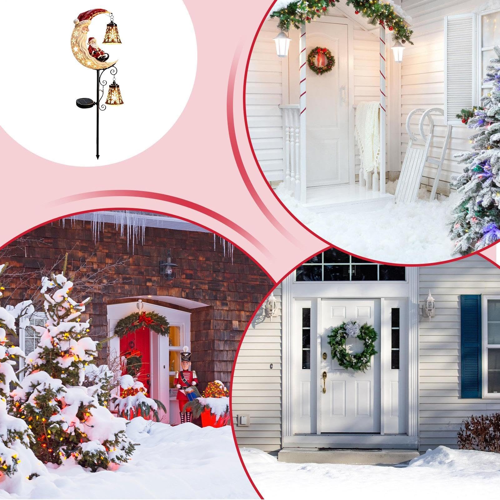 Luce solare sospesa di Babbo Natale – Decorazione esterna del giardino