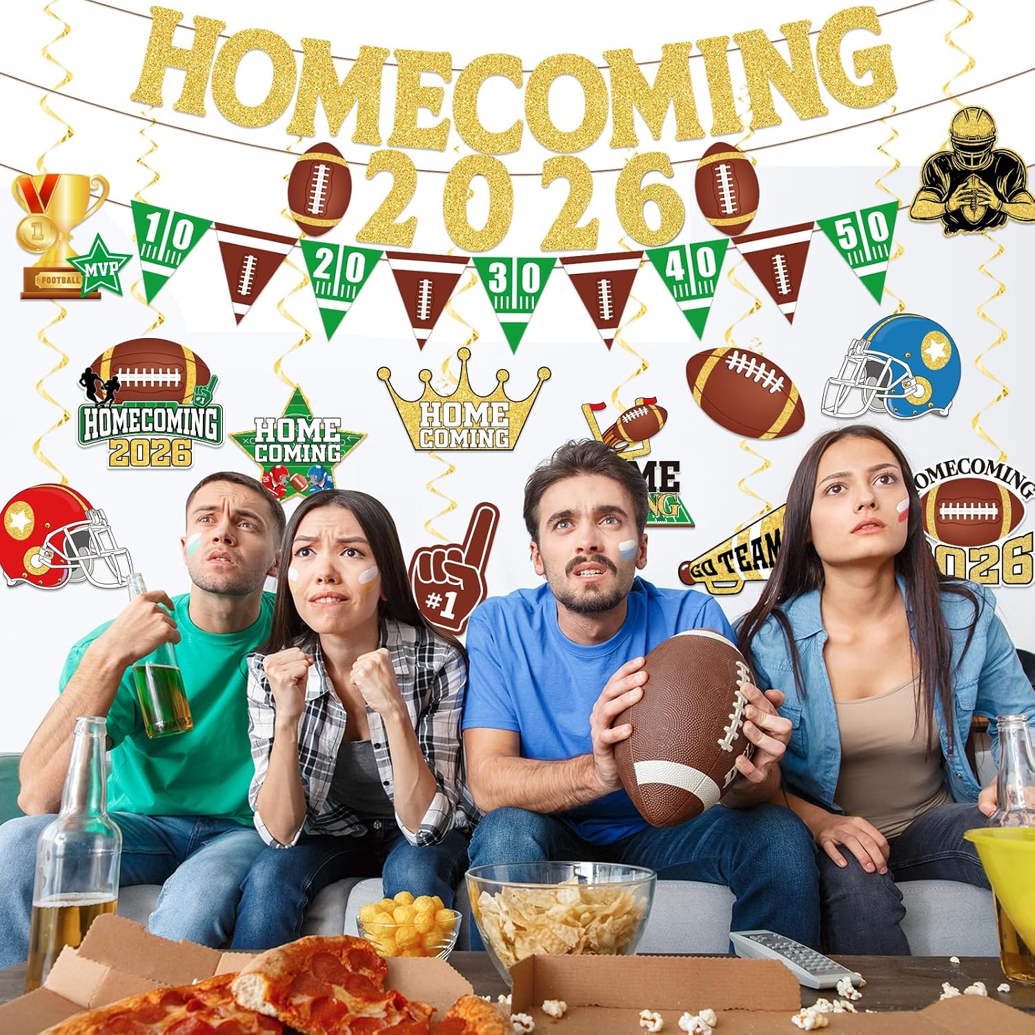 Homecoming Football Decorations, 2025 homecoming Party Decorations,Football for Back to School University College High School Supplies