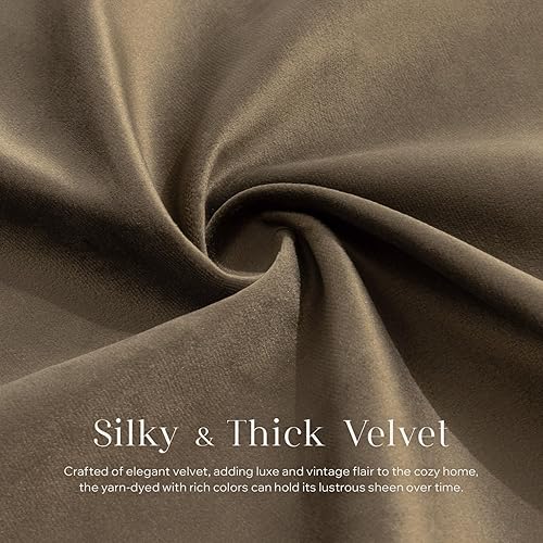 Miniatura 3 de Phantoscope Paquete de 2 fundas de almohada decorativas de terciopelo suave y sólido para sofá, color café oscuro, 20 x 20 pulgadas, 19.7 x 19.7 in