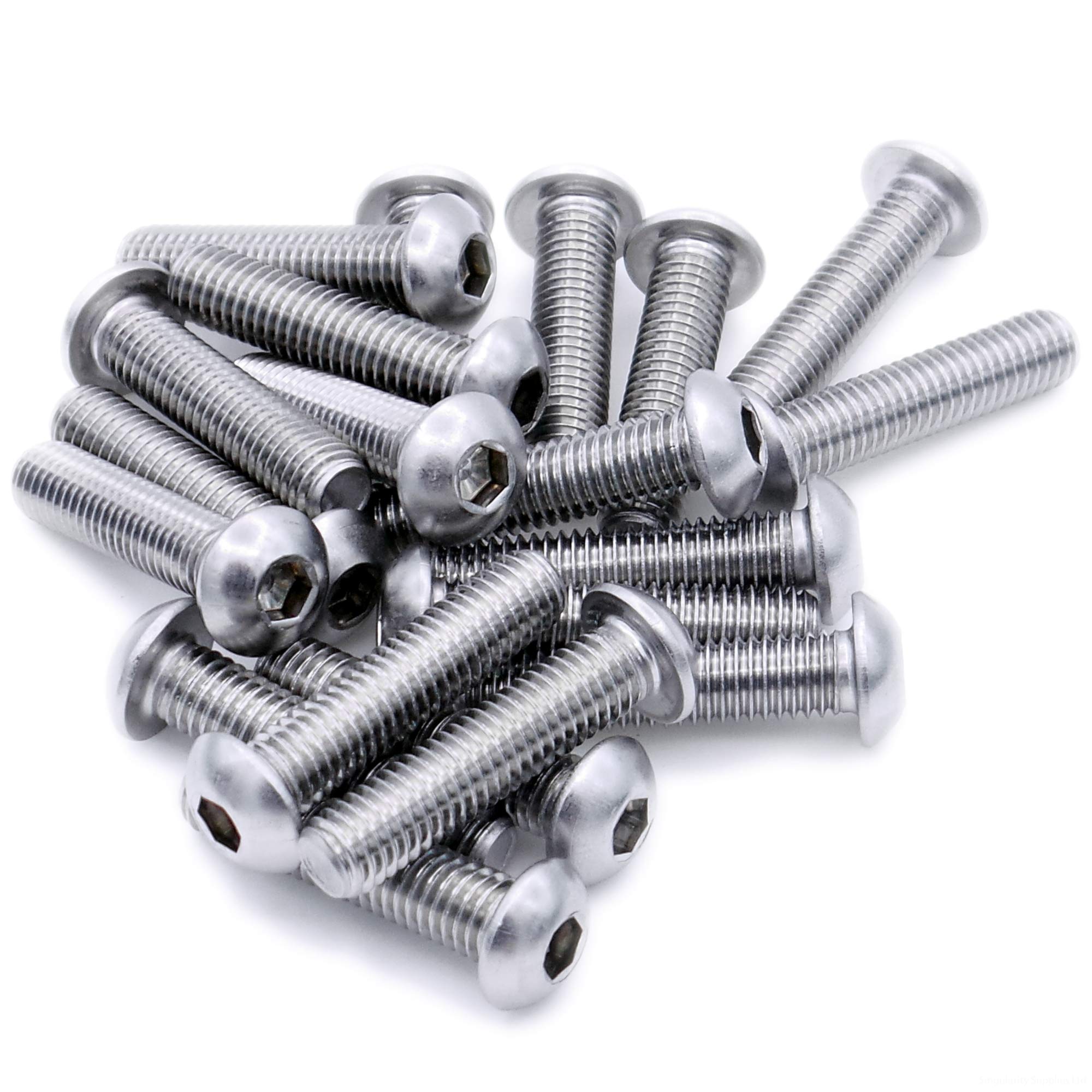 Singularity Supplies M4 (4Mm X 40Mm) Hex Socket Button Machine Screw (Bolt) - Stainless Steel (A2) (Pack Of 20)