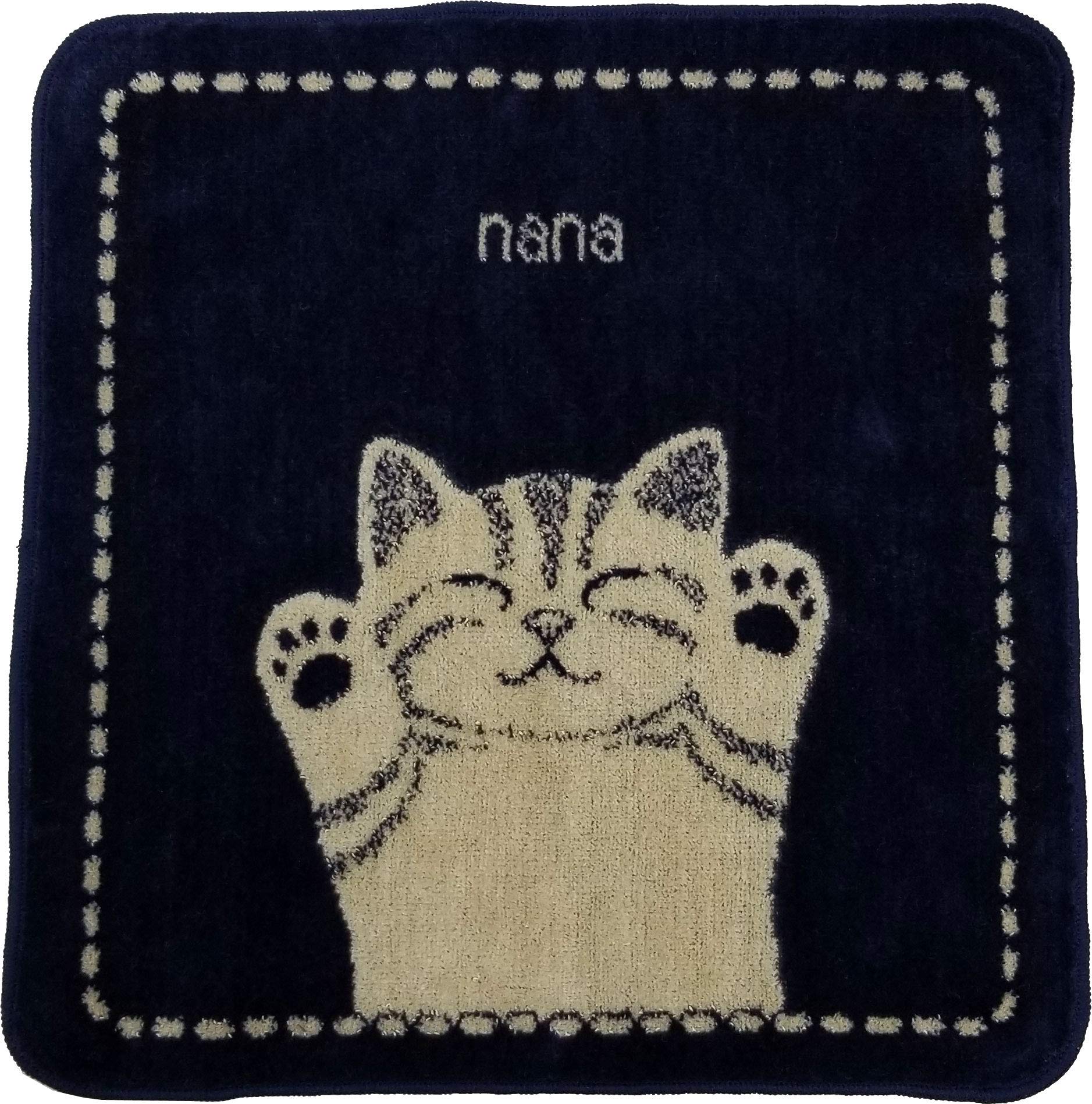 Amazon｜横浜ナナ バンザイネコ 25x25cm ハンカチタオル チェリー