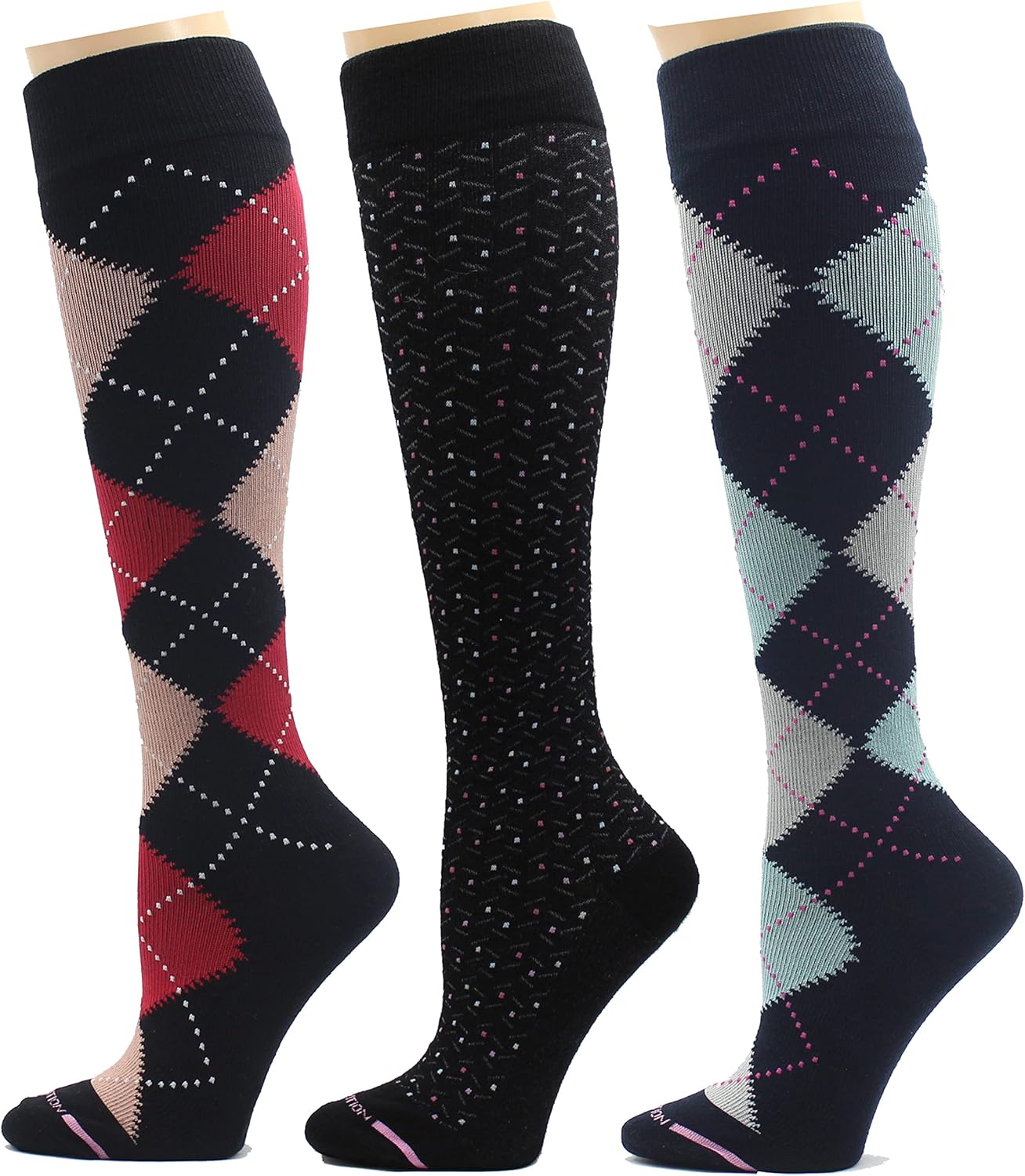 Dr. Motion Women's 3-Pack Cats, Dots, Dogs Compression Socks Sockshosiery