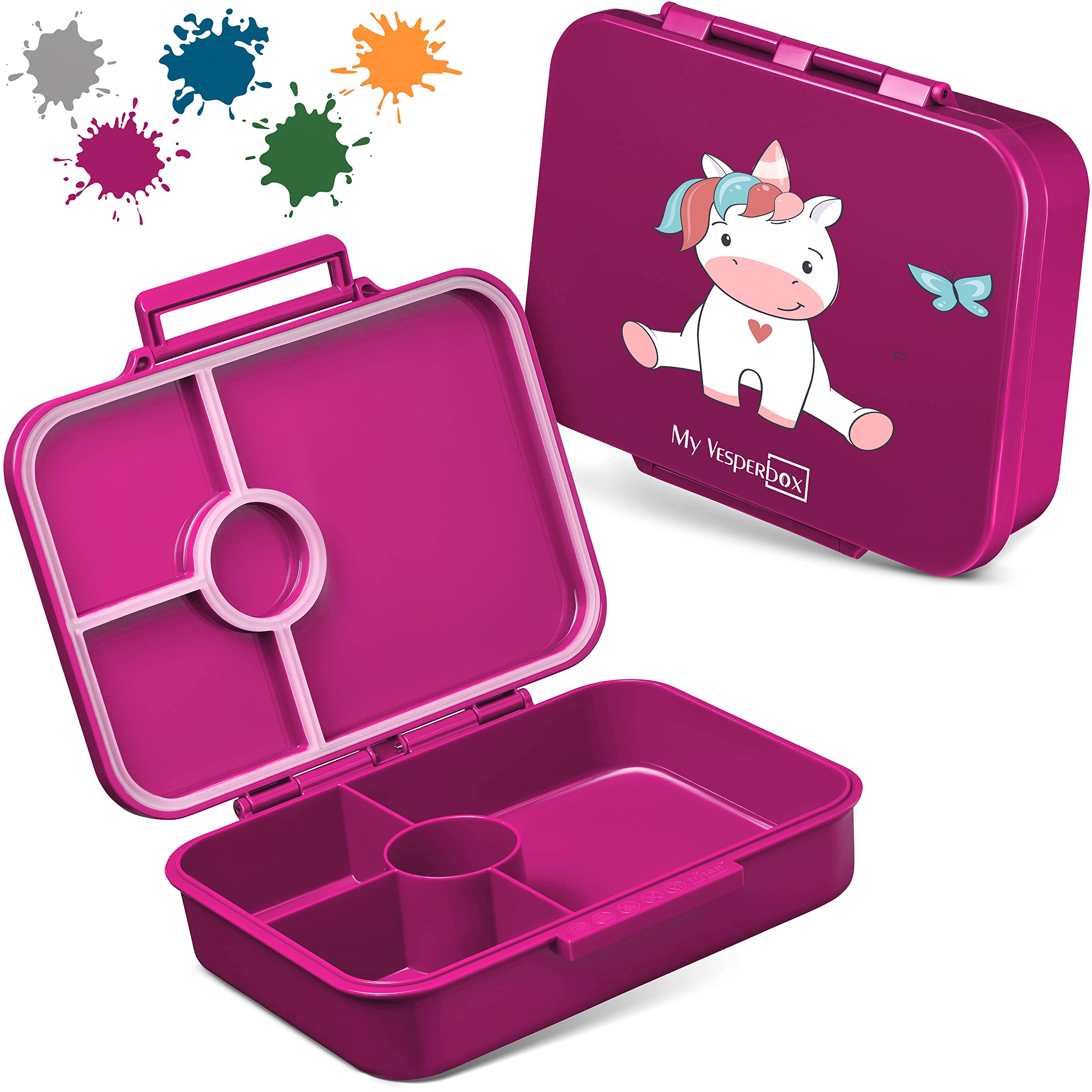 My Vesperbox® Brotdose für Kinder mit Fächern [BIA] - Lunchbox mit Trennfächern - Bento Box - Jausenbox - Brotzeitbox für Schule & Kindergarten - Vesperdose für Jungen & Mädchen