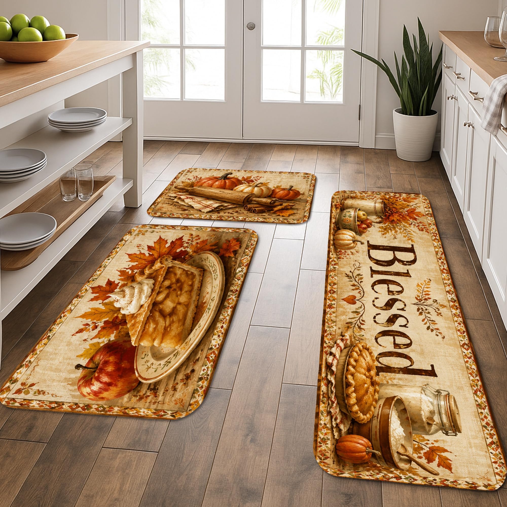 Tapis de cuisine automne Blessed pour créer une ambiance rustique devant l'évier