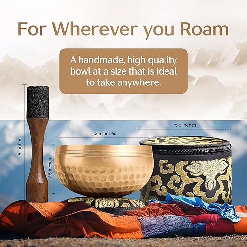 Miniatura 20 de Cuenco del Himalaya Silent Mind, hermosos diseños, Marrón