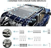Vista 5 de Parasol de 2 puertas para Ford Bronco, cubierta superior de bikini de malla, cubierta superior de Bimini para accesorios Ford Bronco 2021 2022 2023