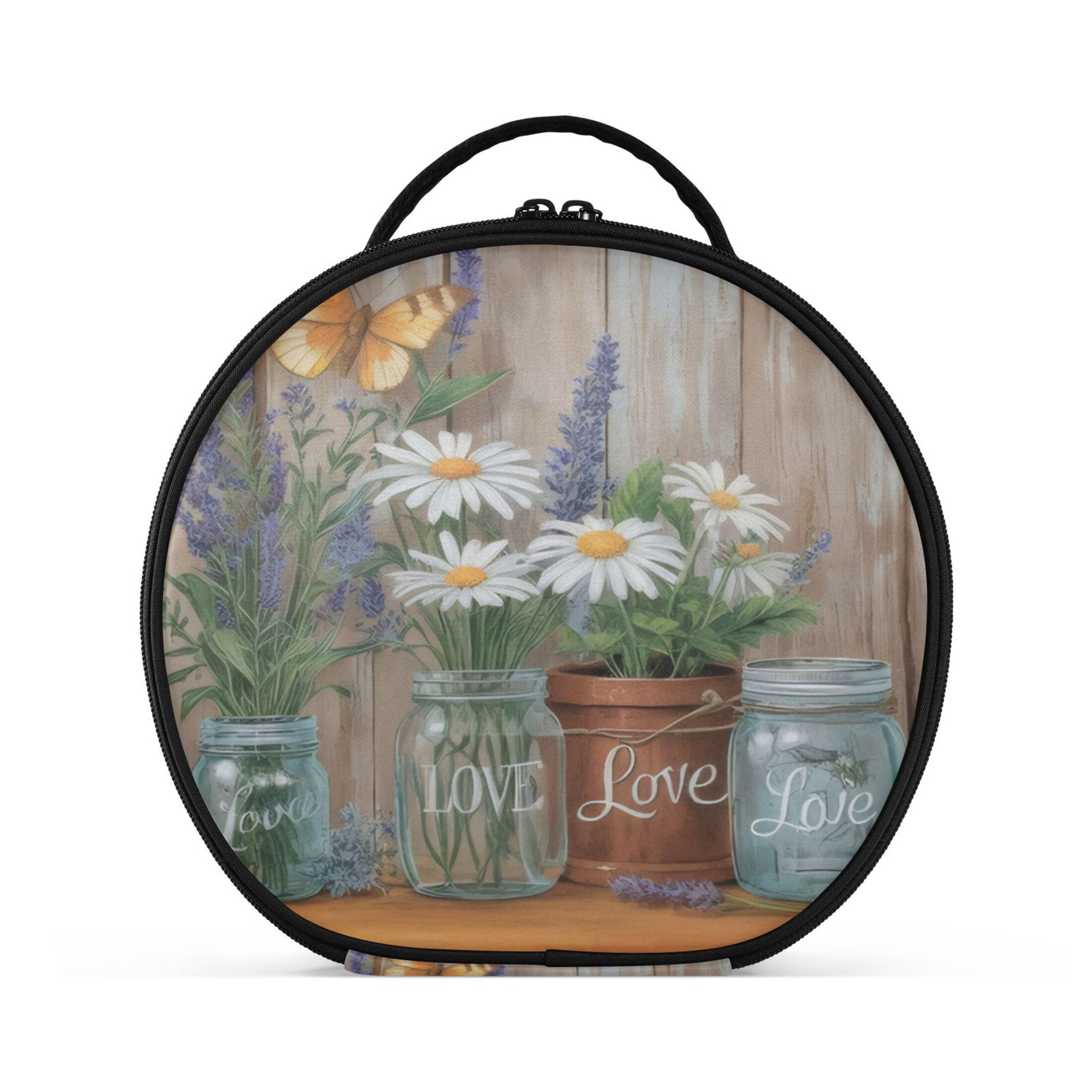 Takiito Home Plant Travel Makeup Case Portable Makeup Box Artist Cosmetic Case Organizer With Adjustable Dividers