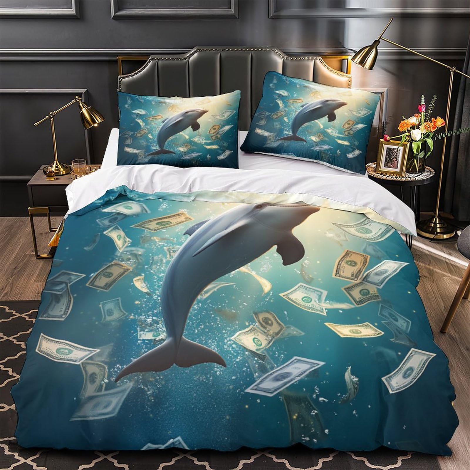 Parure de couette dauphin 3D pour transformer la chambre des ados en oasis marine relaxante