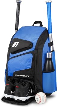 Tonesport Baseball Bag - Backpack for Baseball, Softball, Tball - Adults & Youth Bat Bag