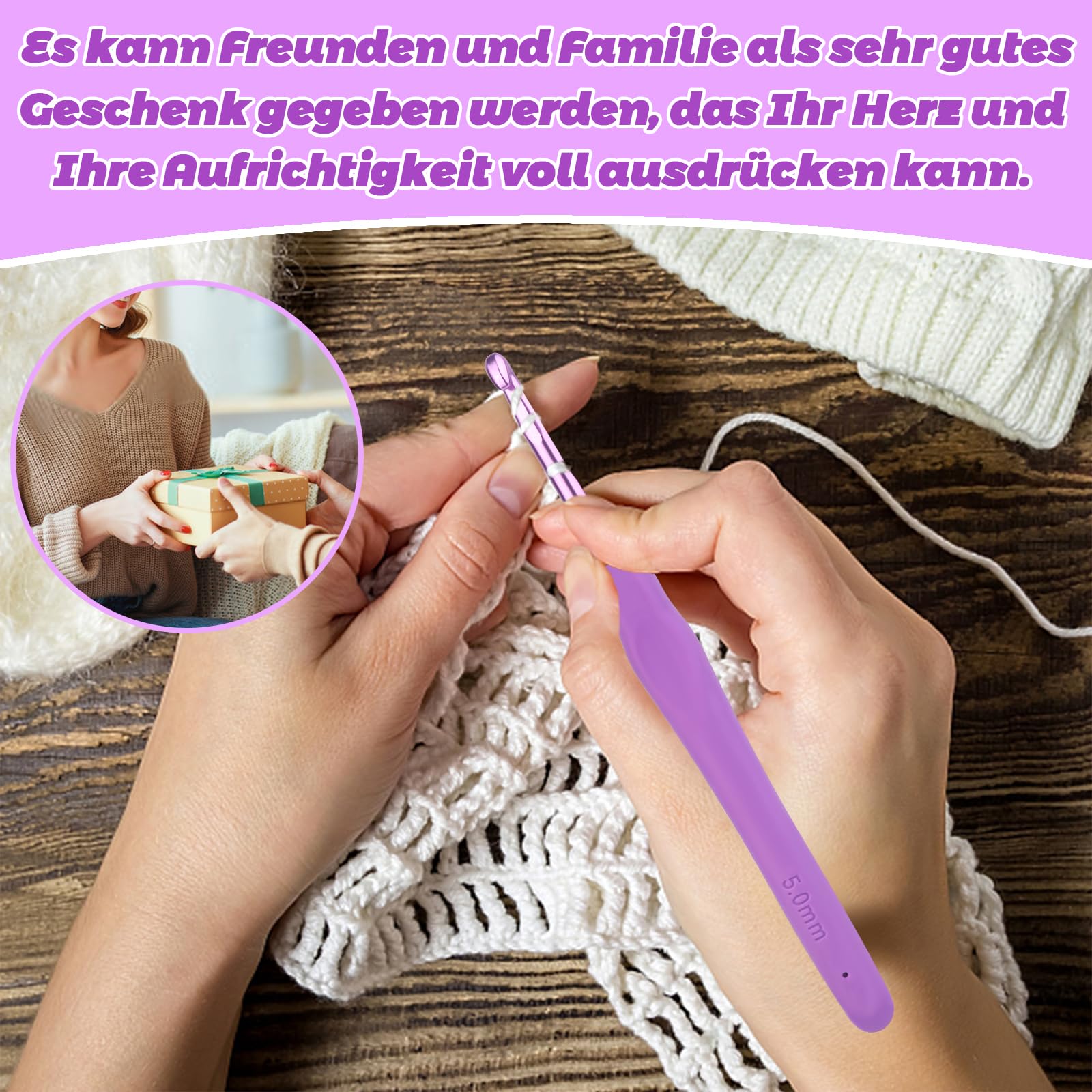 5 Mm Häkelnadel, Ergonomischer Griff Für Arthriti Produktbild-Vorschau 5