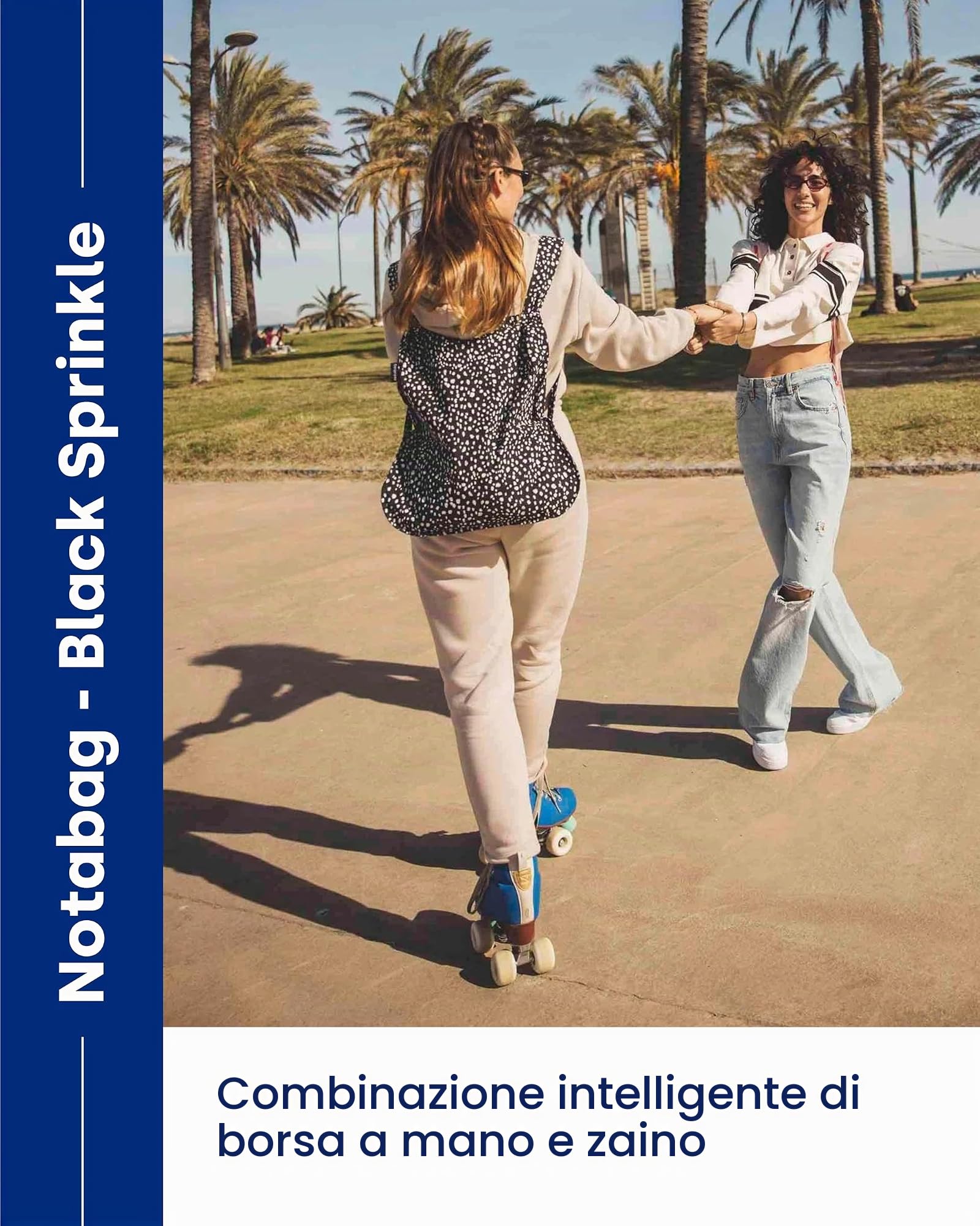 Notabag Zaino e borsa 2 in 1 – Zaino impermeabile – borse della spesa riutilizzabili pieghevoli