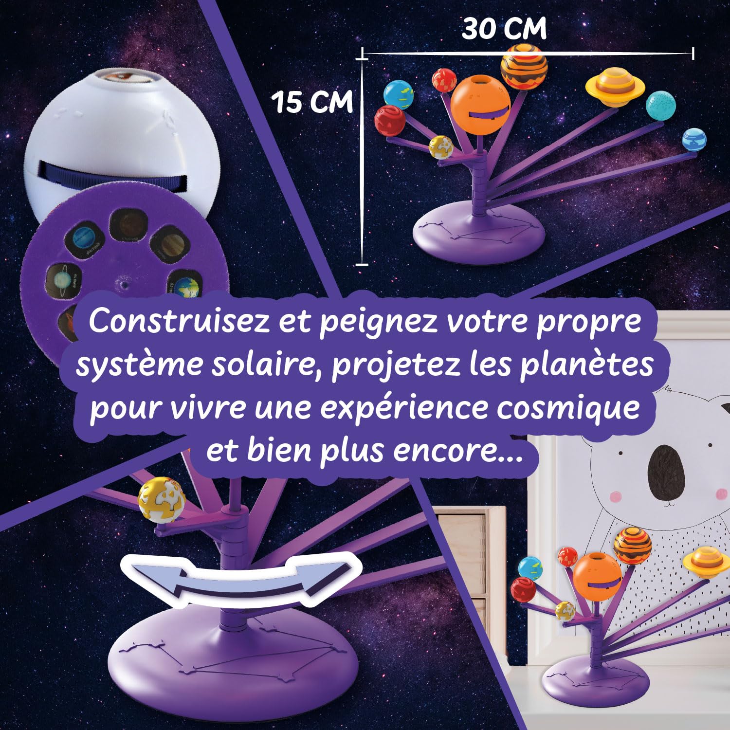 Science4you Système Solaire 3D Projecteur - Crée Assemble Peins Ton Propre Système Solaire Jouet Astronomie Garçons Filles 8 9 10 11 12+